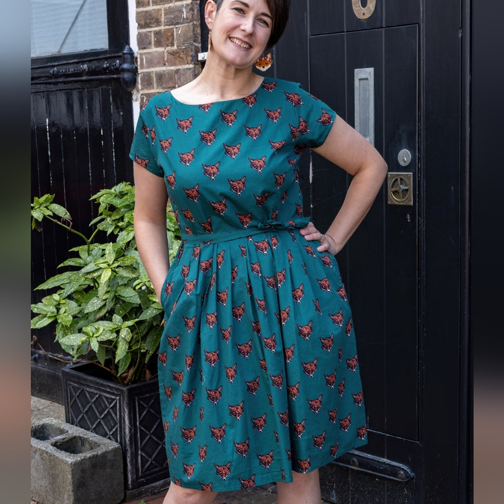 Run & Fly Fox Print Tea Dress